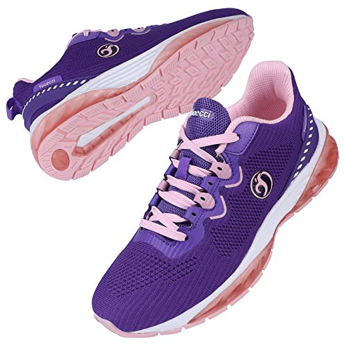 MINBEI Scarpe da Ginnastica da Donna Scarpe da Corsa Scarpe Sportive Tennis Lavoro da Donna Sneakers Running Sports da Signora Leggero Traspirante Viola Taglia 37 EU