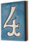 Zahlenfliesen aus Keramik, 10 cm x 7,5 cm, Blau / Weiß