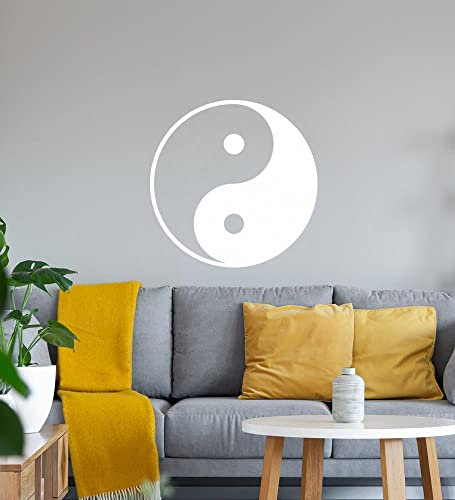 yin yang Wandtattoo Weiß Aufkleber 40 x 40 cm