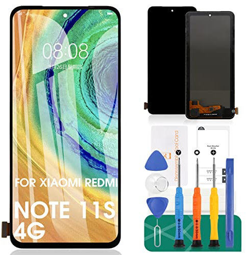 para Xiaomi Redmi Note 11S 4G Pantalla LCD para Xiaomi Redmi Note 11 4G Pantalla de Repuesto para Xiaomi Poco M4 Pro 4G Pantalla Táctil Digitalizador Conjunto de Reparación Kit (Negro Sin Marco)