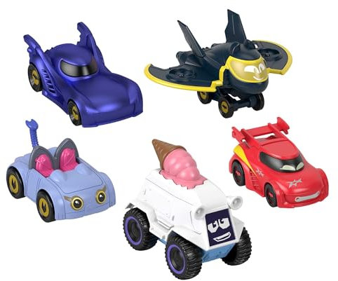 Fisher-Price Bathwheels Fahrzeug Multipack - Batmobil, Redbird, Kitty, Snowy und Batwing im Die-Cast-Fahrzeugset im Maßstab 1:55 für tollen Rennspaß, für Kinder ab 3 Jahren, HML20