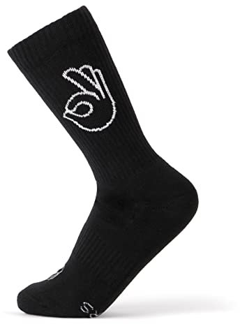 FYNGERS | OK | Sportsocken mit Handzeichen | Schwarz | Bio-Baumwolle | Top Qualität