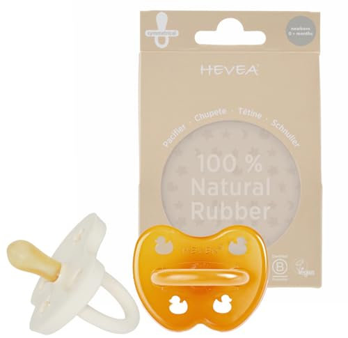 Natural Rubber Pacifier SYMMETRICAL Newborn 0+ Months Two-Pack - Natural & Milky White
