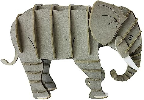 Fridolin 3D Papiermodell Elefant grau
