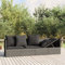 Homgoday Garten-Sofabett mit Kissen Gartensofa Gartenmöbel Loungebett Sofa Gartenbett Gartenmöbel Liege Relaxliege Sofabett für Garten Terrasse Balkon Grau und Dunkelgrau Poly Rattan