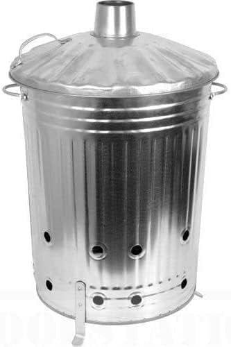 GARD N TOOL 90 Litre 90L Extra Large Galvanised Metal Incinerator Recycle Garden Rubbish Fire Burning Bin Leaves Wood Burner