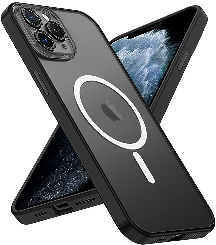 Qasyfanc Hybrid Magnet Hülle Kompatibel mit iPhone 11 Pro KameraschutzHülle, Magnetisch für Dünn Transluzent Matt Militärschutz Hülle iPhone 11 Pro Case, Schwarz