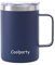 Coolparty 16oz/ 450ml Insulated Coffee Mug with Handle, Stainless Steel Travel Coffee Mug with Lid, Reusable Double Walled Camping Thermal Cup with Spill Proof Sliding Lid (Blue)