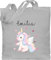 Baumwolltasche - Einhörner - Süßes Einhorn Sweet Unicorn - Unisize - Hellgrau - wechselkleidung beutel kita personalisierte tasche kindergarten unicorns stoffbeutel geschenke taschen kinder