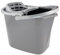 HOMESHOPA Plastic Mop Bucket, 10 Litre Floor Cleaning Bucket Pail with Detachable Wringer, Carry Handle & Pouring Spout, Ergonomic Dipped Edge, Lightweight & Portable, Strong & Durable Bucket-Grey