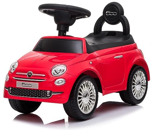 Porteur Enfant à partir de l'âge de 12 Mois Fiat voiturette, Interactive avec klaxon et Sons de Moteur Push Car (Rouge)