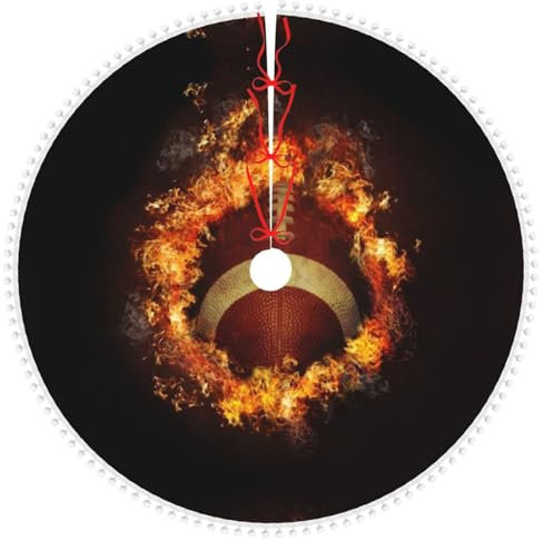 Flaming American Football Plüsch Ball Weihnachtsbaum Rock (Verdickt) Weihnachtsbaum Matte Neujahr Weihnachtsbaum Dekoration