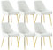 Esszimmerstühle 6er Set, Samt Essstuhl, Komfortable Küchenstühle für Esszimmer, Polsterstuhl mit Goldenen Metallbeinen, Ergonomische Dining Chairs