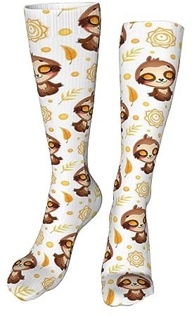 Melbrakin Faultier Yoga Kniehohe Socken Lange Cosplay Casual Socken für Damen
