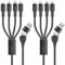 Callstel Multifunktions-Ladekabel: 2 x Lade- & Datenkabel USB-C/A zu USB-C/Micro-USB/Lightning, 30cm, 60W (Laptop Air Ladekabel, USB-C-Multiport-Kabel, Kopfhörer Adapter)