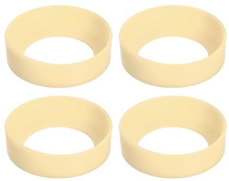 sourcing map 4 Stück Wasserflaschenhülle, schützende Silikonhülle mit rutschfester Unterseite für Wasserflaschen, Becher, Thermobecher, Cantaloupe Gelb (65mm)