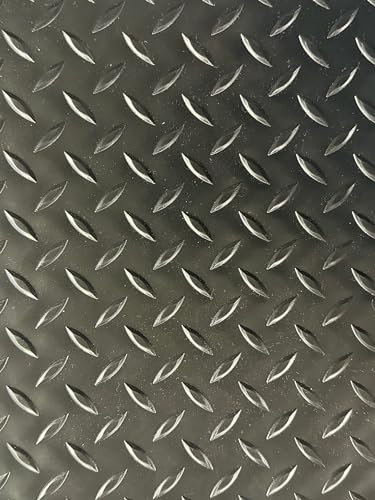 Checker Black Rubber Flooring 5mm Thickness - 2.0m Length x 1.5m Width (6ft6 x 4ft11)