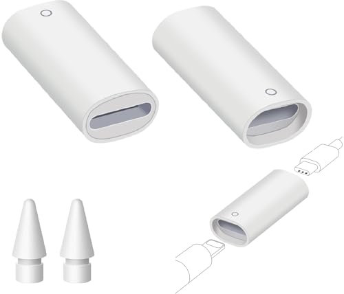 AOUZOVLI Apple Pencil Adapter Apple Pencil USB C Apple Pencil Adapter USB C 2 Adapter + 2 Stiftspitzen Adapter Apple Pencil 1 Generation FüR Ipad 10 Generation