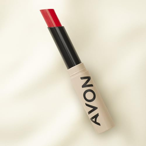 AVON Lippenbalsam mit Farbe, Kombination aus pflegender Butter, LSF 10 und Antioxidantien, minimiert die Trockenheit der Lippen, Rot