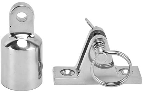Garosa Raccords de Montage Supérieur Bimini en Acier Inoxydable 316, Embout de Charnière de Pont de 22 Mm, Matériel de qualité Marine avec Poignée en Anneau pour Bateau, Kayak, canoë,