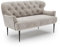 CAVADORE 2-Sitzer Küchensofa Amba, Trendige Sitzbank für Küche oder Esszimmer / 153 x 97 x 87 / Hochwertiges Mikrofaser: Hellgrau