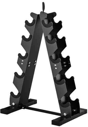 DERACY Nur Hantelständer, robuster A-Rahmen, Hantelaufbewahrungsregal, 5-stöckiger Stahl-Hantelhalter für Zuhause, Fitnessstudio, platzsparend