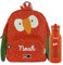 upstitch studio Trixie Sac à dos et gourde pour enfants, sac à dos de maternelle, sac à dos et gourde pour enfants, personnalisables avec nom individuel ou en kit, Perroquet., Set: Rucksack BIG +