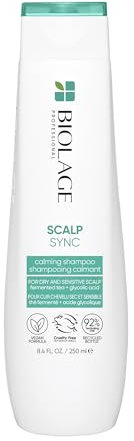 Biolage Calming Shampoo für alle Haartypen, Besonders geeignet für gereizte Kopfhaut, Mit fermentiertem Tee und Glycolsäure, Beruhigt die Kopfhaut, Vegan, Scalp Sync, 1 x 250 ml