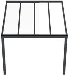 Terrassenüberdachung KD Alpha in Anthrazit mit VSG-Klarglas in 300x300cm - Terrassendach aus Aluminium - wetterfeste Überdachung