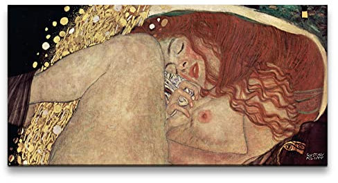 Paul Sinus Wandbild 120x60cm Gustav Klimt Danae auf Leinwand Kunst, Goldene Träume,