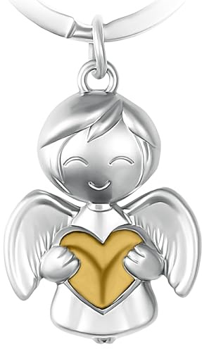 GERNEO® – DAS ORIGINAL – Luna – Premium Schutzengel Schlüsselanhänger – Symbol für Freundschaft & Liebe – Glücksbringer in Gold