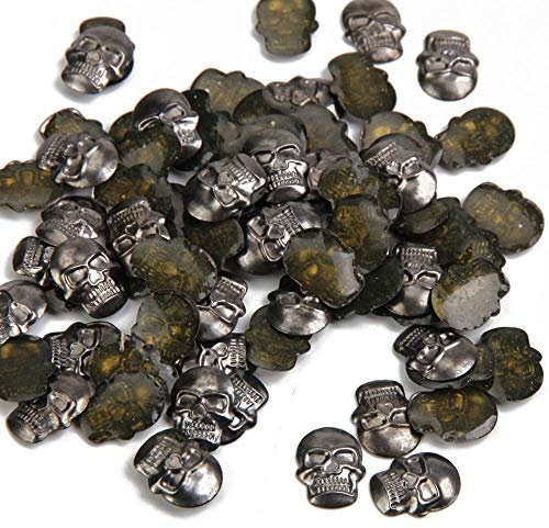 Hotfix Skull Studs,12mmx16mm Flat Back Iron On Skull Flatback Glue 100pcs (Gun Gray)