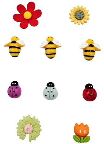 Magnete Kühlschrank,Suuwwn 10 Stück Bienen, Blumen, Tiere Kühlschrankmagnete 3D Dekorative Lustige Magnete Whiteboard Fridge Magnet für Kühlschrank, Whiteboard