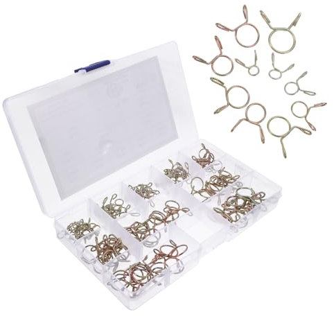 OKUMEYR 120 Stück Federschlauchschellen Satz Schlauchclips Für Wasserschlauch Kraftstoffleitungsschelle Metallschlauchschellen Rohrschellen Für Hochleistung