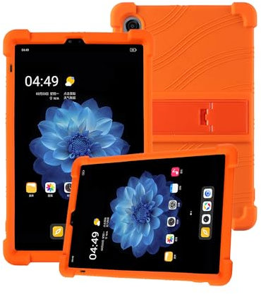 Funda de silicona para tablet ALLDOCUBE iPlay 60 Mini Pro de 8 pulgadas con cobertura completa, a prueba de golpes, antiarañazos, soporte ajustable y funda de silicona suave, color naranja