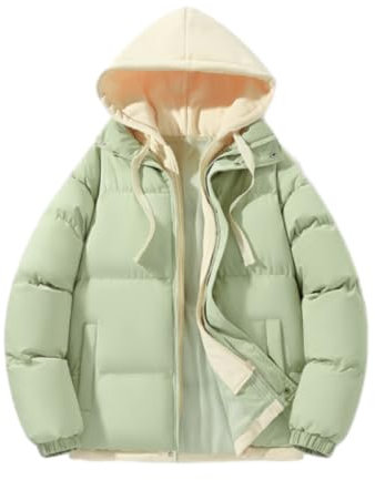 BERCIELY Jacke Herren Casual Mode Mit Kapuze Baumwolle Jacke Herren Leichte Verdicken Warm Kältejacke Herren Urlaub Reise Skifahren Outdoorjacke Herren O-Light Green XL