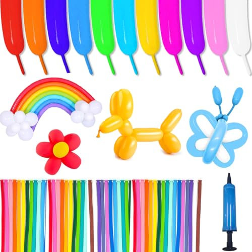 200 Stück Modellierballons,260Q Magische Modellier Luftballons,Luftballons Lang Formbar,Lange Luftballons Zum Formen,Luftballons Lang,Luftballons Zum Modellieren,Luftballons Tiere Formen