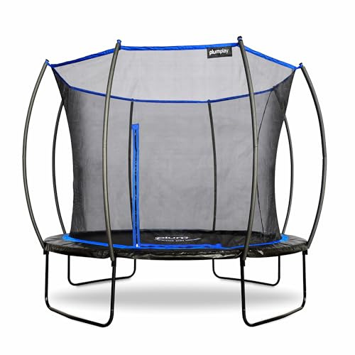 Plum Play Kids Trampoline 8ft 10ft 12ft 14ft – Deluxe Outdoor Garden Trampoline with Safety Enclosure Net, Spring Safety Cover, Weatherproof Padding & Steel Frame - EN71 Certified