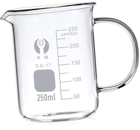 Didiseaon Bécher Verre Avec Poignée Tasse De Mesure Pour Cuisine Et Laboratoire Mug De Chimie Avec Échelle Graduée