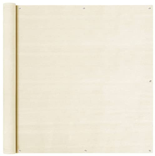 Myheimly Balkon Sichtschutz Bespannung Terrasse Windschutz Sonnenschutz Balkonbespannung Balkonverkleidung HDPE,Creme,120 x 500 cm