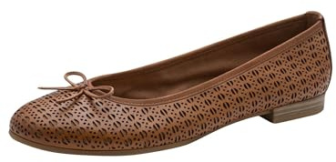 Tamaris Damen Ballerinas Leder, braun, 41 EU