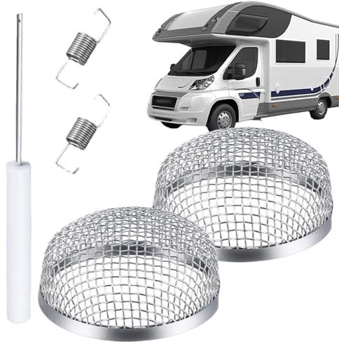 Rejilla Para Salida De Horno De Autocaravana - 2 Unidades Protector de Puerta con Malla Acero Inoxidable para Autocaravana | Accesorios para Autocaravana Camping Estacionamiento Cocina Habitáculo