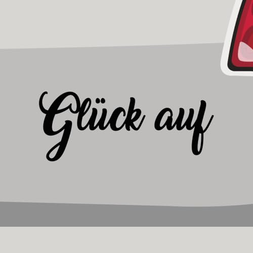 Stickerfreaks Aufkleber - Glück auf Schriftzug Bergbau - Sticker, Folienaukleber für Auto, Motorrad, Fahrrad, Laptop, LKW (10x4cm | Schwarz)