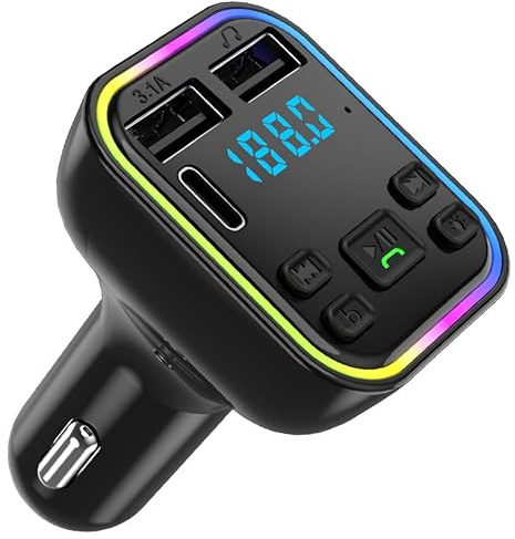 Bluetooth 5.4 FM Transmitter for Car, Bluetooth Car Adapter [QC3.0 & PD 20W]Universal Fast Car Charger, Wireless Radio Adapter, Hands-Free Calling, LED Screen, Support TF Card & USB Flash Drive (G38)