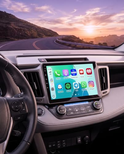 Hikity 4+64G Autoradio für Toyota RAV4 2013-2019 mit CarPlay Android Auto | 10 Zoll Android 15 IPS Auto Radio mit Mirror Link und Bluetooth FM GPS WiFi Mirror Link Link DSP EQ Navi Mikrofon