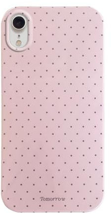 Reownest Case for iPhone XR with Cute Polka Dot Pattern Aesthetic Design, Simple Stylish Soft TPU Protective Phone Cover for iPhone XR -Pink