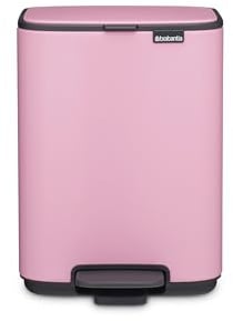 Brabantia Bo Pedal Bin 4L (Lilac Pink), Space-Efficient and Soft Closing Waste Bin with Light Pedal Operation, Easy to Clean Plastic Inner Bucket with Free PerfectFit Rubbish Bags Included