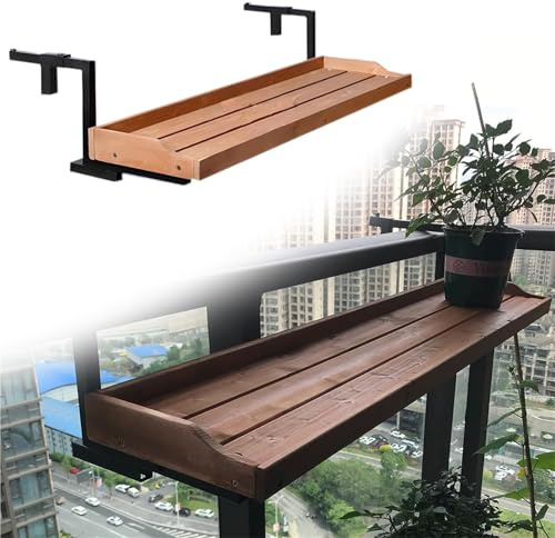 Balkongeländertisch für den Außenbereich, klappbarer und wetterfester Hängeschrank für Deck, platzsparende Gartenmöbel (120 cm) – stilvolle und praktische Lösung