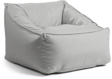 mokebo Gartensessel 'Der Sunnyboy' Made in Germany, Outdoor Sitzsack, Bean Bag mit Füllung, als Liegekissen, Gartenliege, Relaxliege, Bodenkissen oder Liege in Lichtgrau