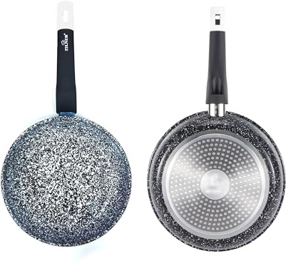 ZILNER Pfanne 24 cm, Bratpfanne mit Granit Antihaft Beschichtung, Induktion | fettarmes Braten, für alle Herdarten, Druckguss, Soft-Touch-Griff, spülfreundlich, Universalpfanne für den Alltag